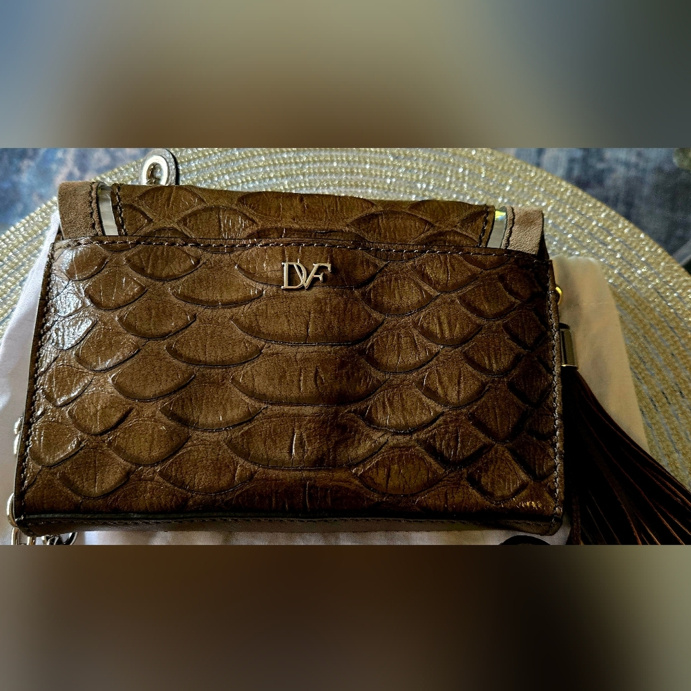 Dvf Mini Harper Python Embossed Suede Crossbody S… - image 5
